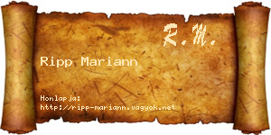 Ripp Mariann névjegykártya
