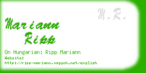 mariann ripp business card